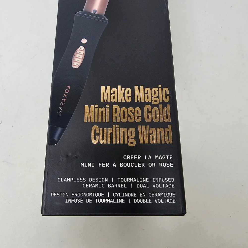 FoxyBae Make Magic Mini Rose Gold Curling Wand Tourmaline Ceramic RG-S-CLU